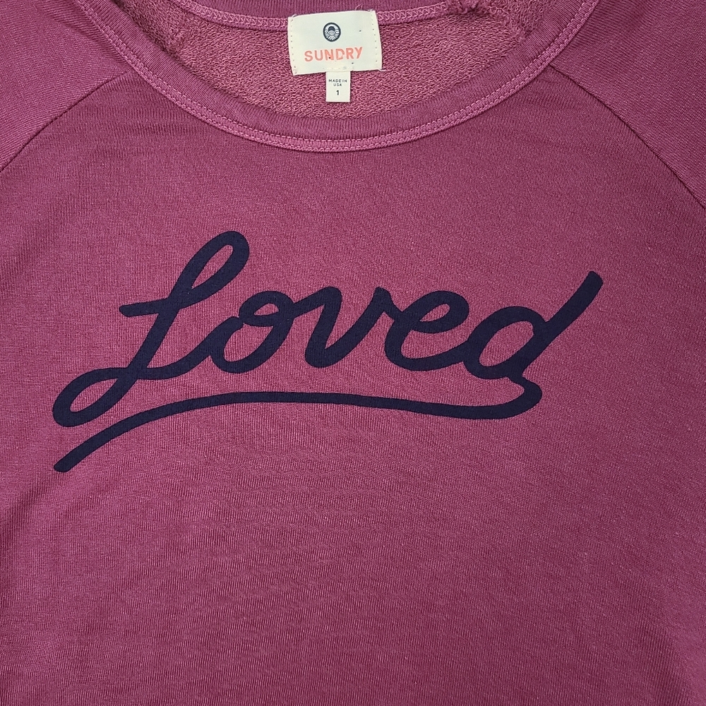 Sundry Loved Raspberry Sweatshirt - Picture 3 of 7